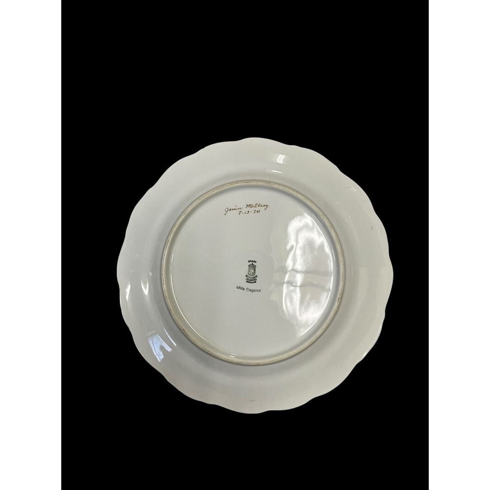 Schumann Arzberg Bavaria White Elegance Gold Encrusted Monogram Plates Set of 5 - Picture 8 of 11